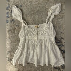Rebellion Again White Peplum Top Size Small
